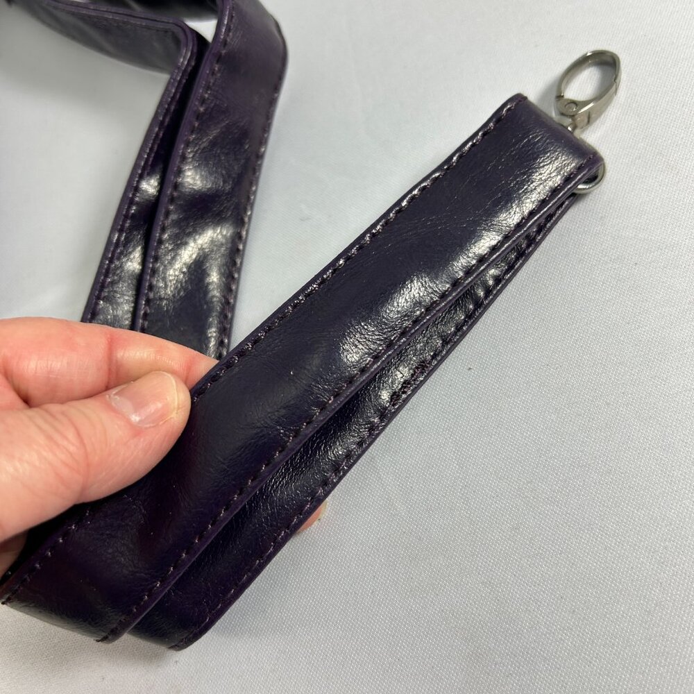 Dark Purple Faux Leather Purse Strap Adjustable Replacement Crossbody New - Picture 6 of 7